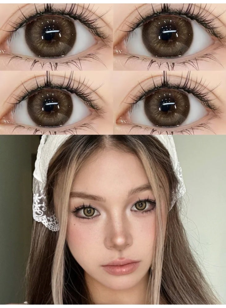 UYAAI Black Swan Brown Yearly Colored Contact Lenses, Unisex Cosmetic Contact Lenses, Natural Fashion Lenses, 42% Water - Image 5